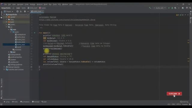 Belajar Kotlin Pemula 3a Tipe Data & Operasi - Konversi Tipe Data & Operasi, TIpe Data String смотреть онлайн