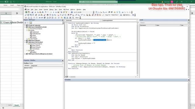 Code VBA file dialog, hiển thị hộp thoại chọn đường dẫn file trên Excel смотреть онлайн