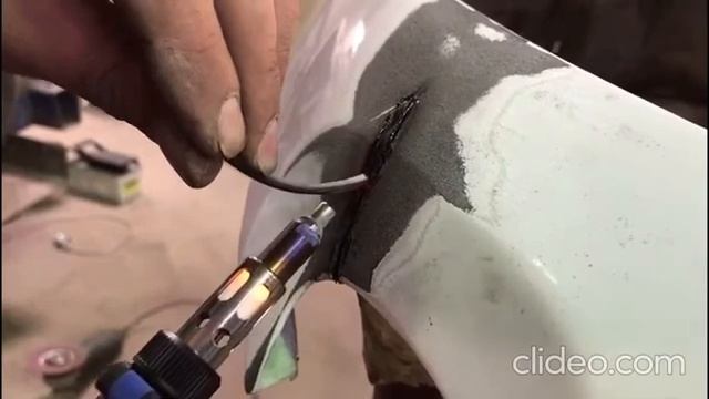 Ремонт бампера по технологии пайка электродом смотреть онлайн