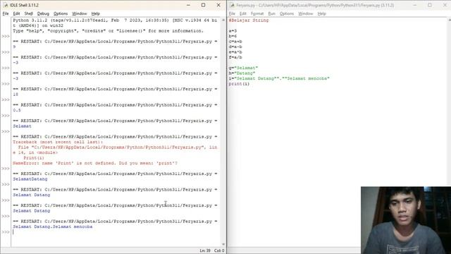 Cara penggunaan string dan input menggunakan aplikasi python смотреть онлайн