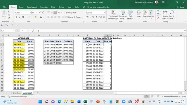 SQL Interview Question on Daily Gold Rate | Two Approaches | SELF JOIN & WINDOW Function Solutions смотреть онлайн