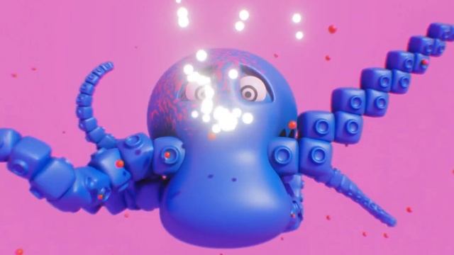 Весёлый осьминог! Анимация на Blender смотреть онлайн