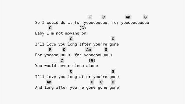 Gone, Gone, Gone - Phillip Phillips (CAPO6) Guitar Chords & Lyrics