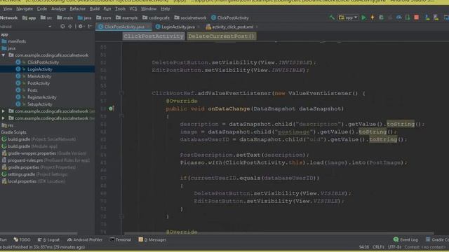 Firebase Social Network App - Android Studio Tutorial 29 - Delete Post смотреть онлайн