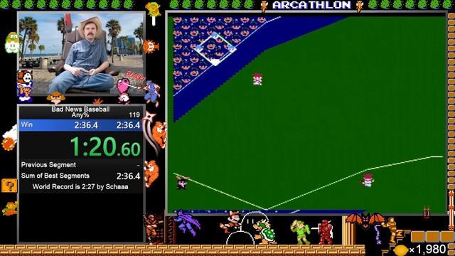 Bad News Baseball NES speedrun in 2:34 by Arcus смотреть онлайн