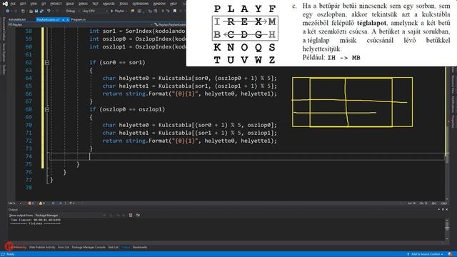 Playfair négyzet - 2020 május emelt szintű informatika érettségi programozás feladata смотреть онлайн