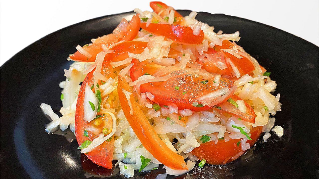 Простой салатик из капусты и помидоров! смотреть онлайн