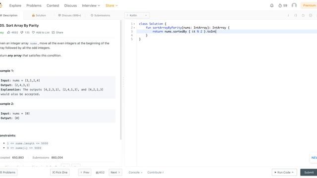 LeetCode September Daily - Day 28 - 905. Sort Array By Parity смотреть онлайн