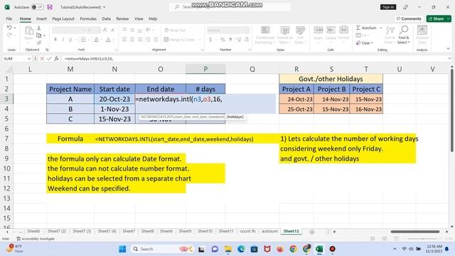 NETWORKDAYS.INTL function in excel - ms excel tutorial tips & tricks - Rakibs academy смотреть онлайн