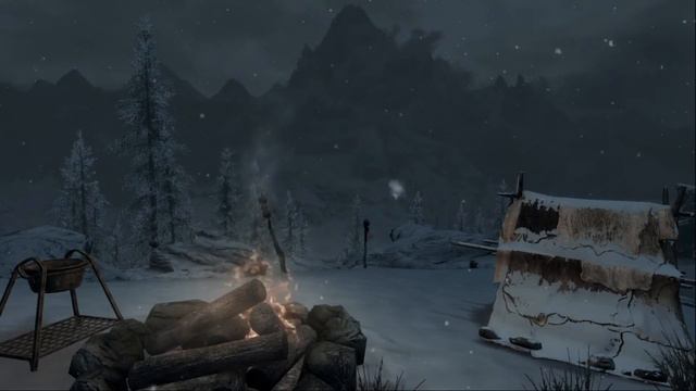 Skyrim - 1 Hour Music & Ambience Sounds (Campfire, Wind, Snowstorm, Cooking and Relaxing) смотреть онлайн