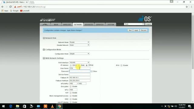 AirGrid M5-hp Configuration with PPPoE in hindi смотреть онлайн