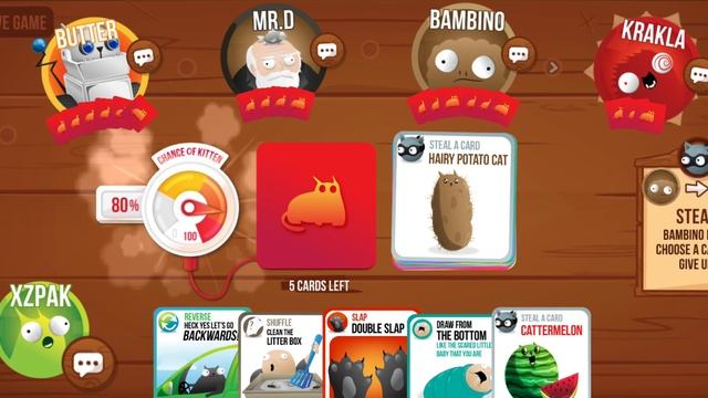 Играю в Exploding kittens смотреть онлайн
