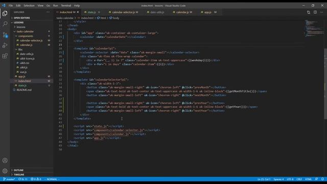 Практика JS VueJS UIKit. 05 Календарь задач. Реактивное состояние смотреть онлайн