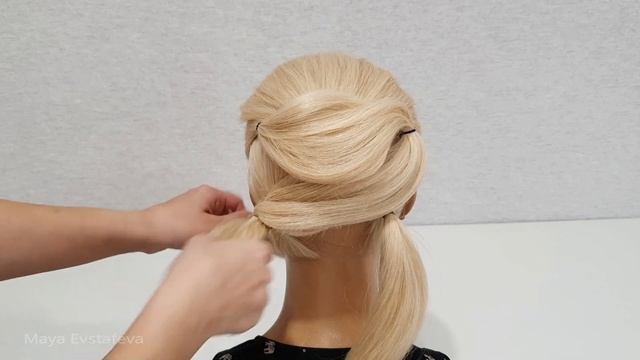 Быстрая Объемная вечерняя прическа из резинок.Пошагово!Fast Volumetric Vespers hairdo. Step by step смотреть онлайн