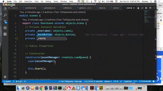 COMP397 - W2018 - Lesson 5 - Part 2 - Keyboard Controls смотреть онлайн
