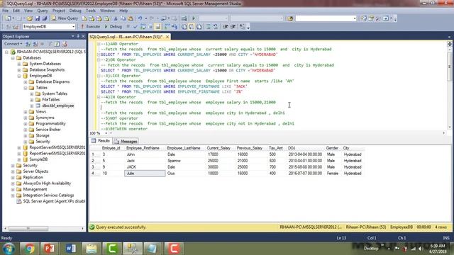 Part 12 C : SQL Operators - Logical Operators смотреть онлайн