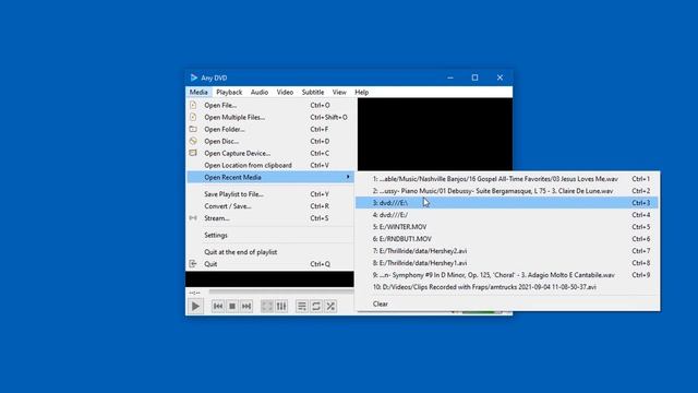 VLC Media Player & Any DVD - "Open Recent Media" List Similarities смотреть онлайн