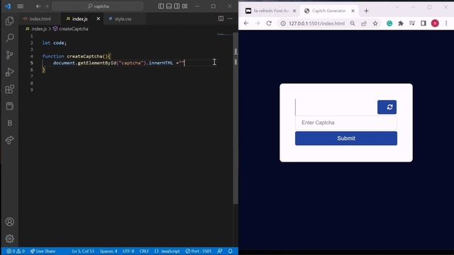 Captcha Code Generator Using HTML, CSS & JavaScript смотреть онлайн
