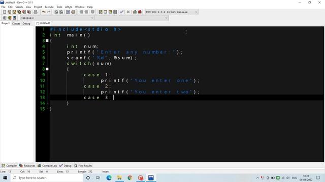 Switch case Programme in C Language смотреть онлайн