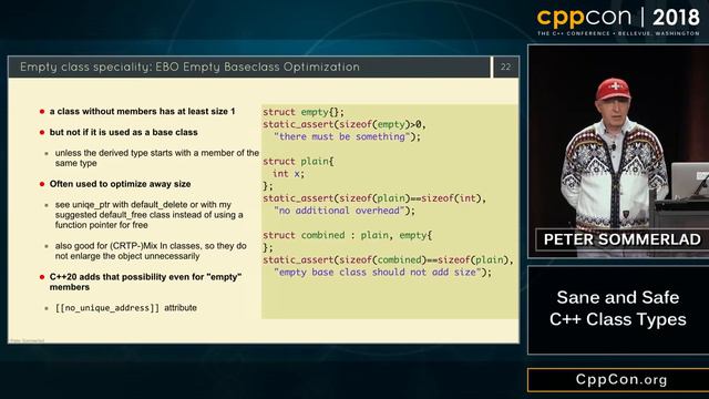 CppCon 2018: Peter Sommerlad “Sane And Safe C++ Classes”