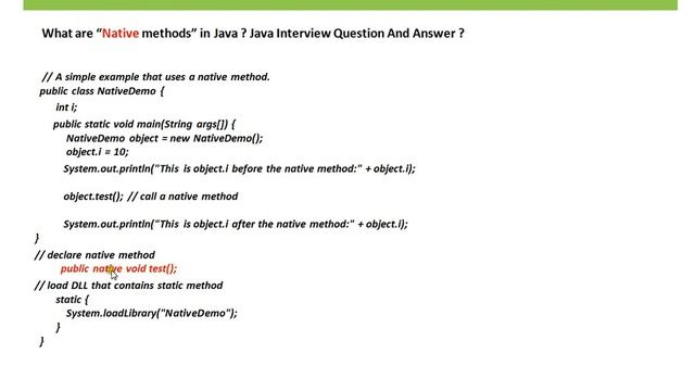 Java Interview Questions And Answers Java Native Method Explain смотреть онлайн