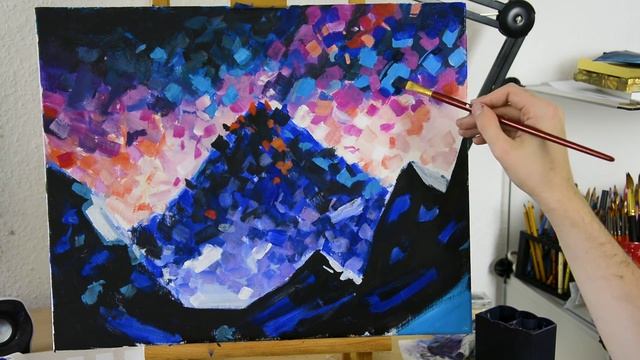 【Acrylic Landscape Painting】Easy for Beginners смотреть онлайн