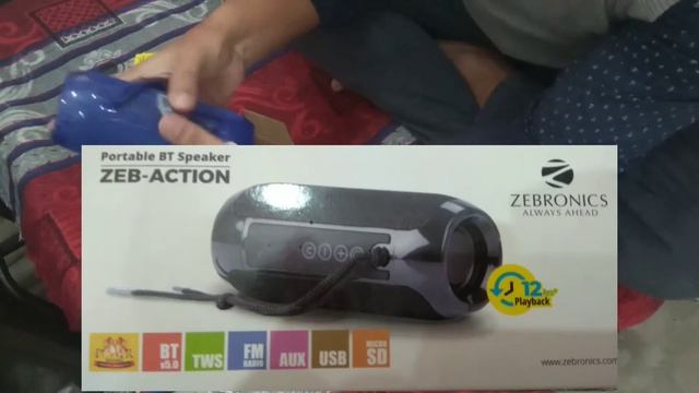 Zebronics Zeb-Action Portable BT Speaker with TWS Function, USB,mSD, AUX, FM, Mic & Fabric Finish смотреть онлайн