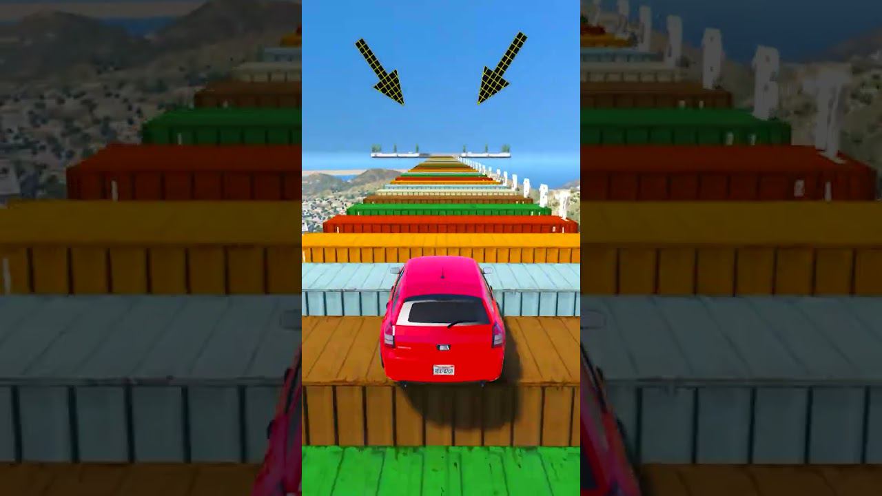 КАК ДАЛЕКО ПО ДЫРЯВЫМ БЛОКАМ ПРОЕДЕТ ЧИТ ТАЧКА? СМОТРИ НЕ УПАДИ В ГТА 5! #shorts смотреть онлайн