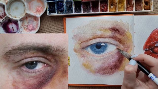 Реалистичный глаз акварелью/Realistic Eye Watercolor