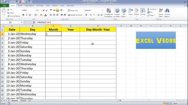 How to Extract day from "Date" in Excel (Hindi) смотреть онлайн