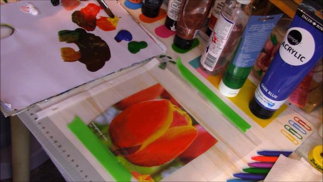 Use this TRICK to paint a Tulip Step by Step Acrylic Painting for Beginners смотреть онлайн