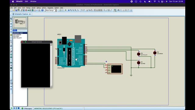 Arduino IDE + Proteus 8 - Serial Communication LED