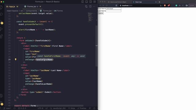 How to use Forms in React | Lesson 08 | React for Beginners смотреть онлайн