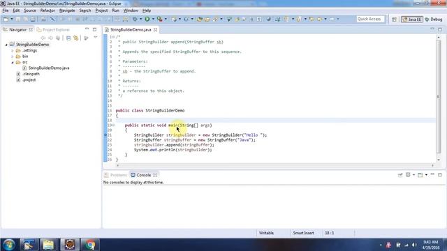Java StringBuilder [append(StringBuffer sb) method] | Java Tutorial смотреть онлайн