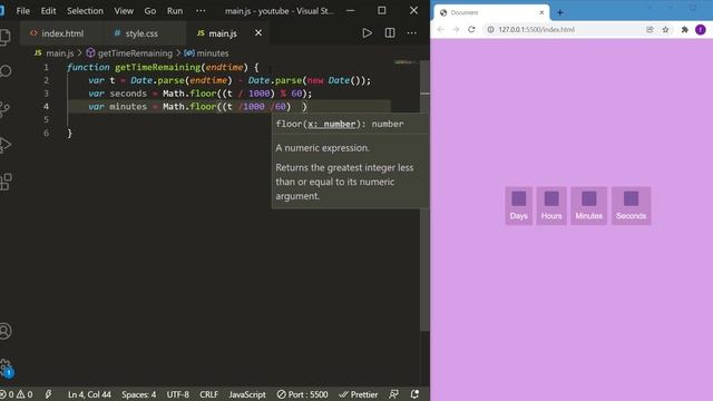 how to create countdown clock with HTML , CSS and javascript смотреть онлайн