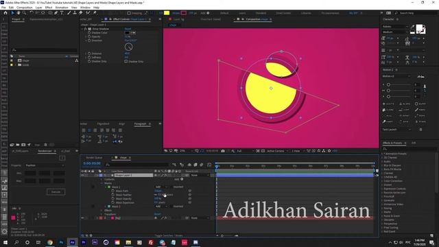Как нарисовать маски на шейпах в After Effects.
