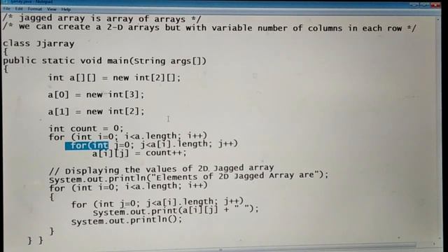 JAGGED ARRAY IN JAVA | HOW TO USR JAGGED ARRAY IN JAVA|JAVA TUTORIAL IN HINDI смотреть онлайн