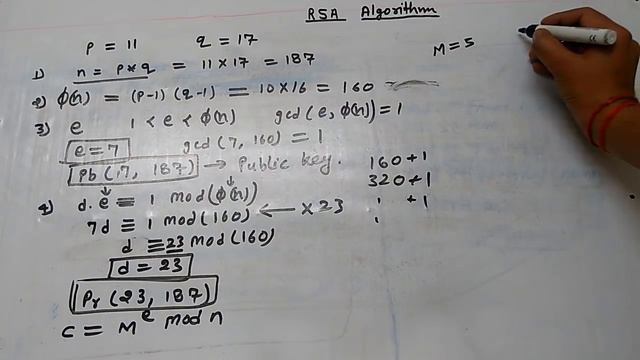 RSA Algorithm (Solved Example) in Cryptography and Network security in Hindi. смотреть онлайн