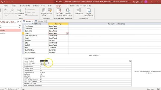 MS Access - Tables Part 4: Lookup Wizard смотреть онлайн