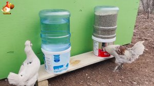 Кормушка и поилка из бутылей и ведер