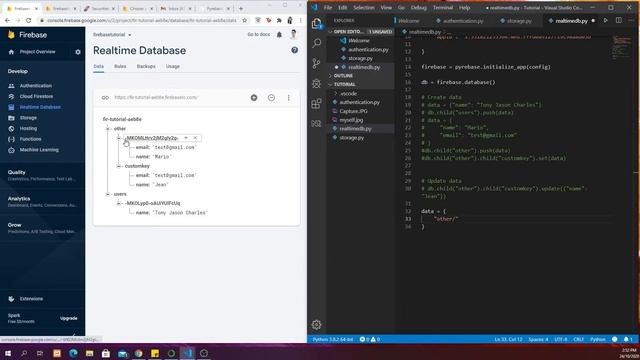 How to CREATE READ UPDATE DELETE (CRUD) data in Firebase Realtime Database with Python смотреть онлайн