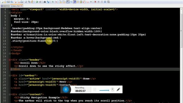 Sticky Navbar | Sticky Menu | advance menu смотреть онлайн