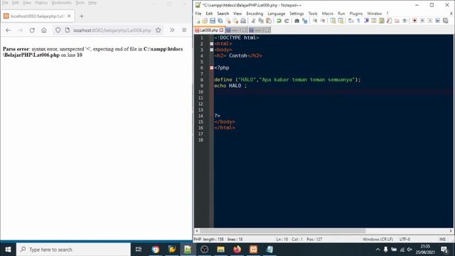 TUTORIAL PHP KONSTANTA CONSTANTS PART 008 смотреть онлайн