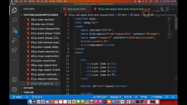37. Javascript call, apply, bind and closure смотреть онлайн