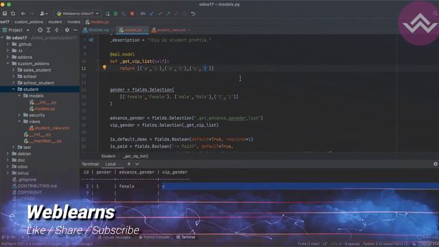 Создание поля выбора (выпадающего списка) в руководстве по разработке Odoo 17 смотреть онлайн