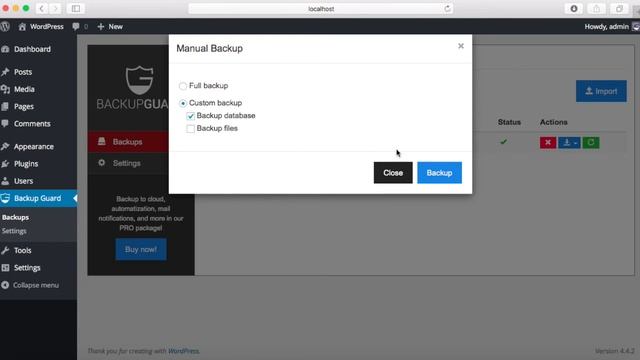 WordPress backup plugin ( Backup Guard Free ) смотреть онлайн