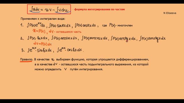 Интегралы 4. Когда применять метод интегрирования по частям _ (720p) смотреть онлайн