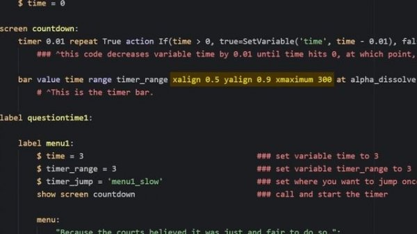 Ren'py Choice Timer Tutorial