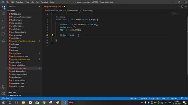 Java Program to replace the spaces of a string with a specific character смотреть онлайн