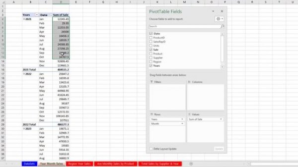 Excel Data Analysis Class 01: PivotTables, Power Query, Formulas and Charts